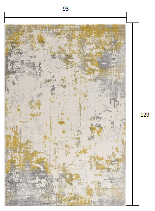 8’ x 11’ Gold and Gray Abstract Area Rug