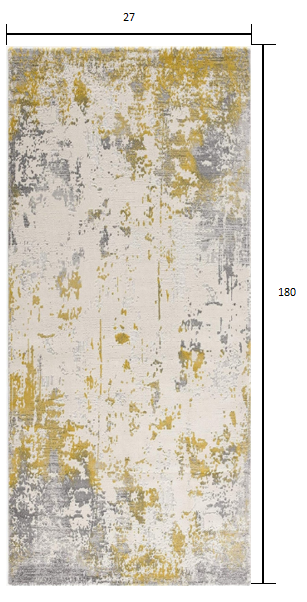 2’ x 15’ Gold and Gray Abstract Runner Rug