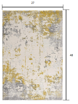 2’ x 4’ Gold and Gray Abstract Area Rug