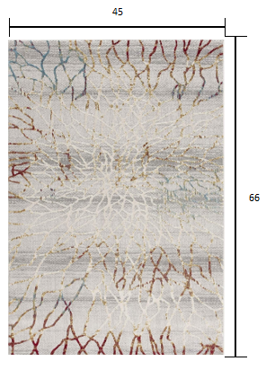 4’ x 6’ Gold and Ivory Abstract Branches Area Rug