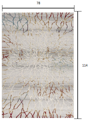 7’ x 10’ Gold and Ivory Abstract Branches Area Rug