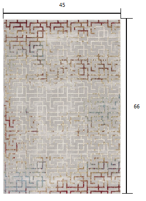 4’ x 6’ Gray and Red Greek Key Patterns Area Rug