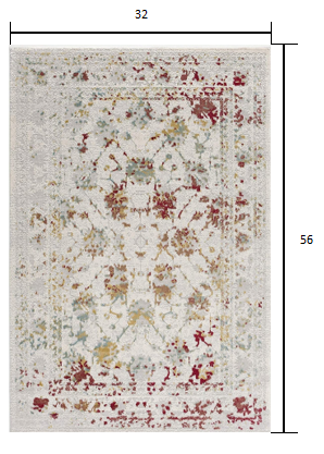 3’ x 5’ Gray and Beige Distressed Ornate Area Rug
