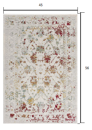 4’ x 6’ Gray and Beige Distressed Ornate Area Rug