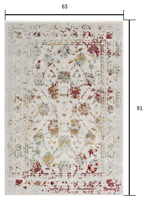 5’ x 8’ Gray and Beige Distressed Ornate Area Rug