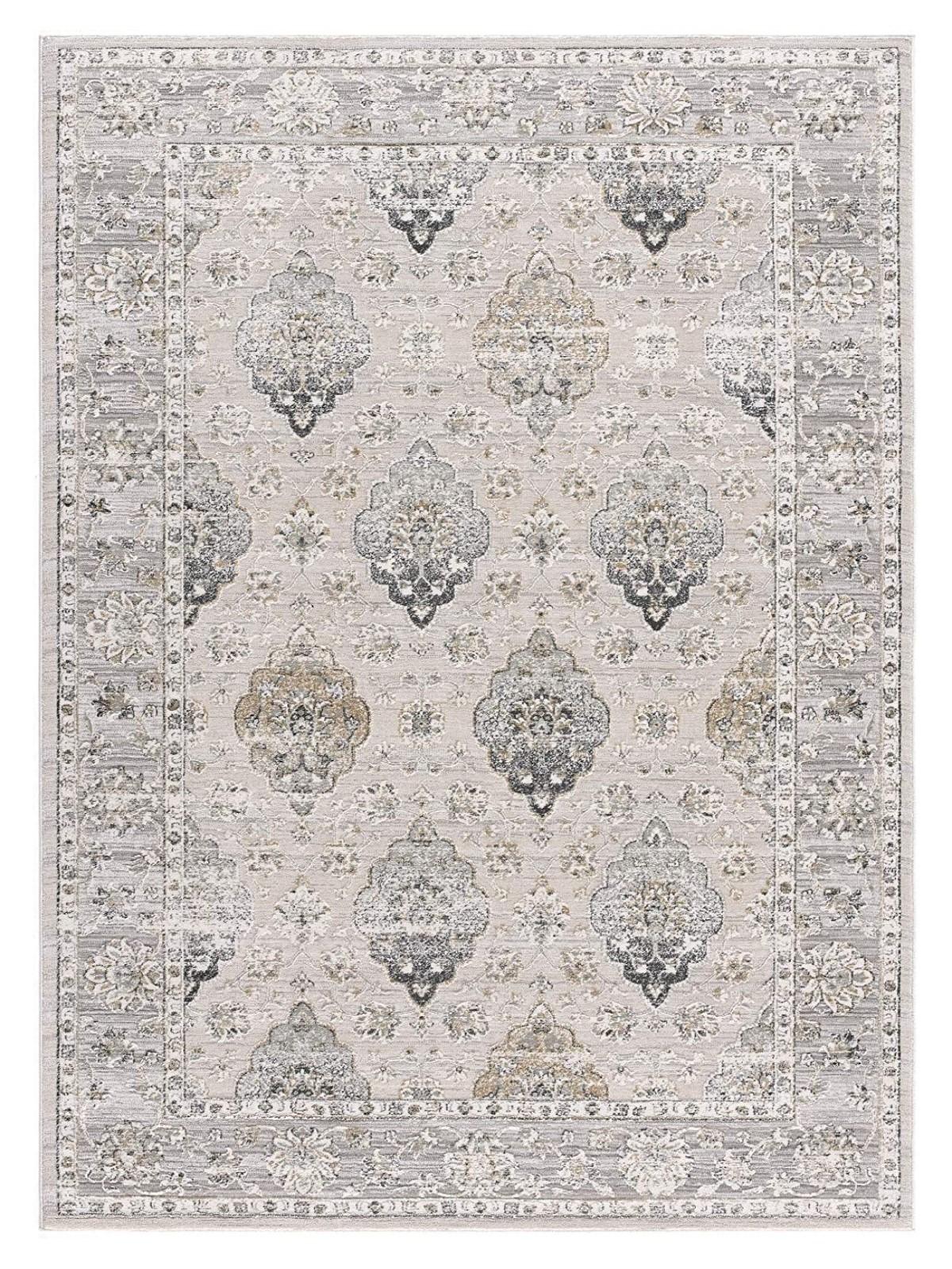 8’ x 11’ Cream and Gray Decorative Area Rug