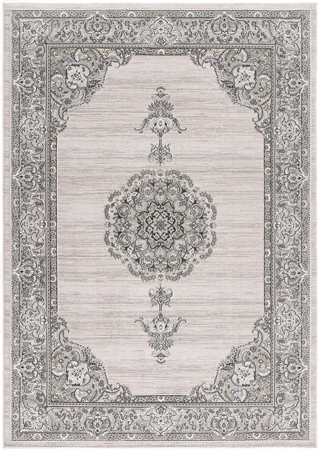 8’ x 11’ Gray Decorative Medallion Area Rug