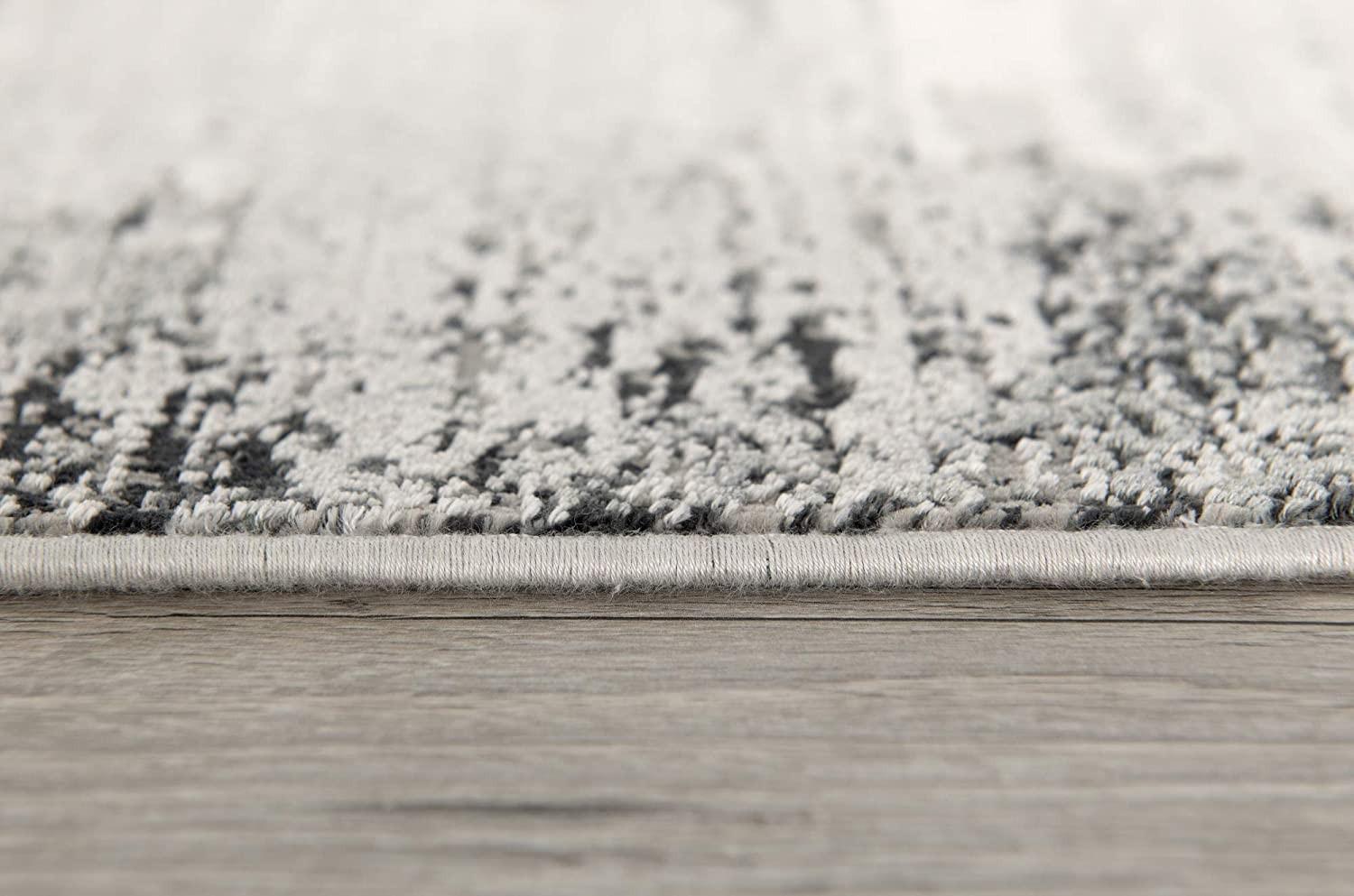 2’ x 15’ Gray Mod Distressed Strokes Runner Rug