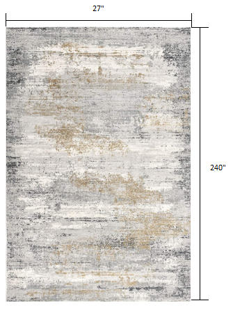 2’ x 20’ Gray Mod Distressed Strokes Runner Rug