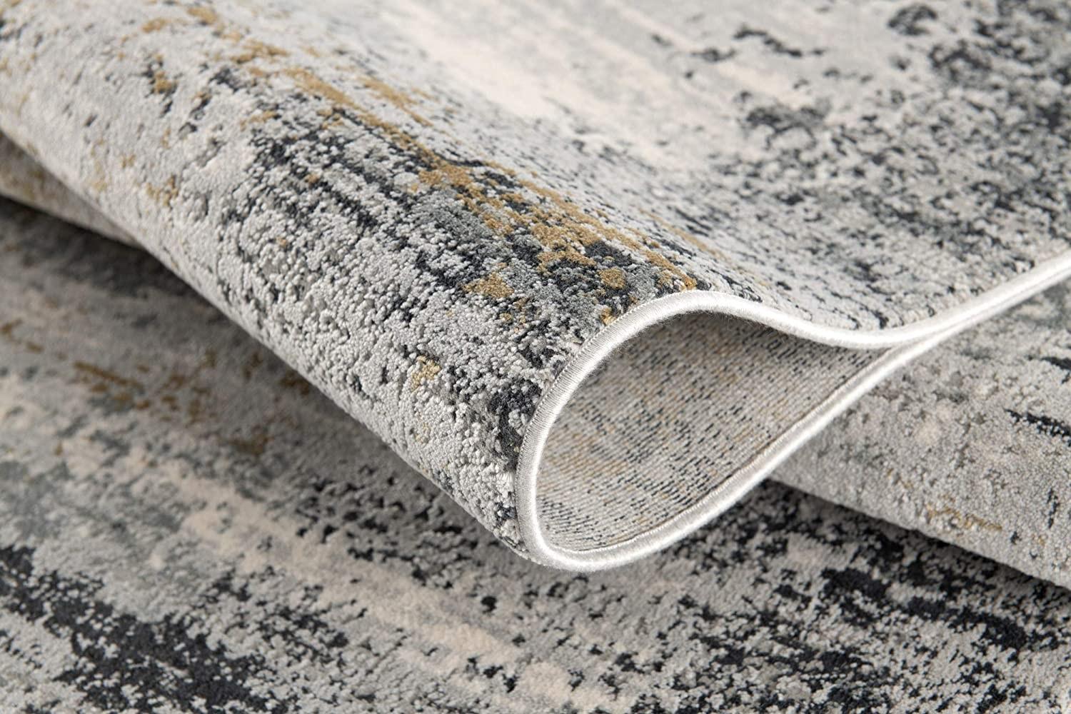 5’ x 8’ Gray Mod Distressed Strokes Area Rug
