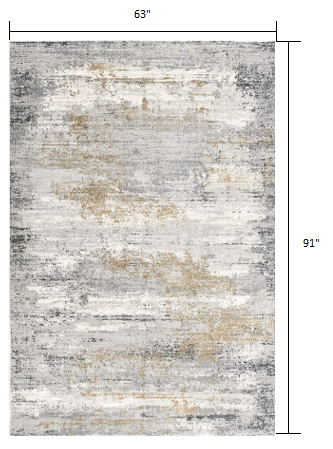 5’ x 8’ Gray Mod Distressed Strokes Area Rug Default Title