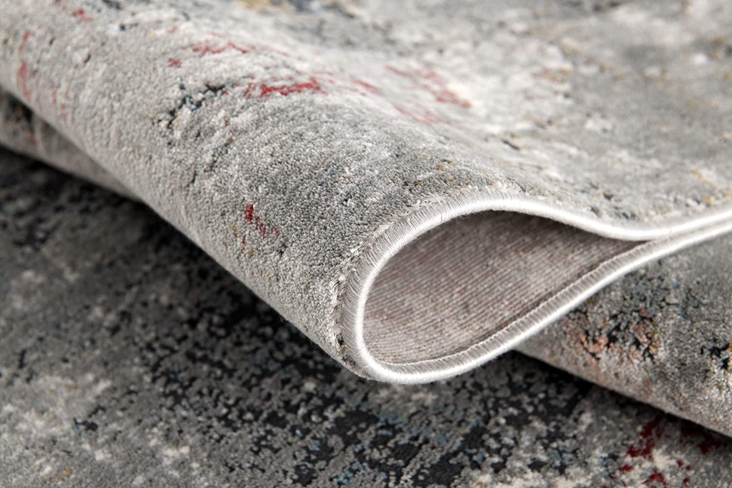 2’ x 15’ Gray and Ivory Abstract Runner Rug