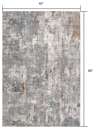 4’ x 6’ Gray and Ivory Abstract Area Rug