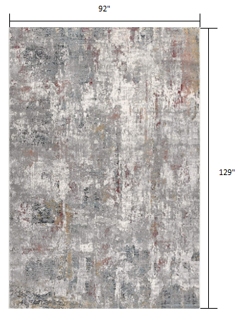 8’ x 11’ Gray and Ivory Abstract Area Rug