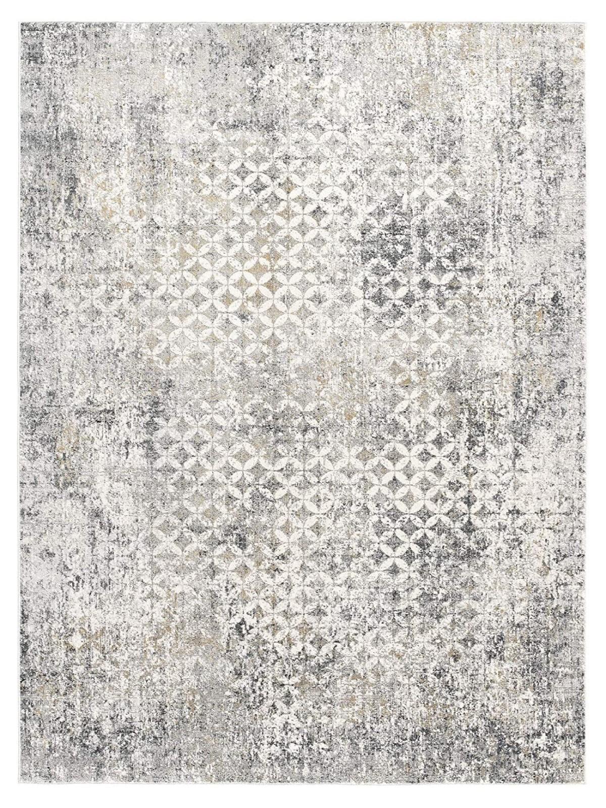 7’ x 10’ Gray and Ivory Distressed Area Rug