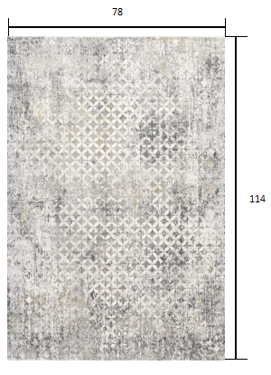 7’ x 10’ Gray and Ivory Distressed Area Rug