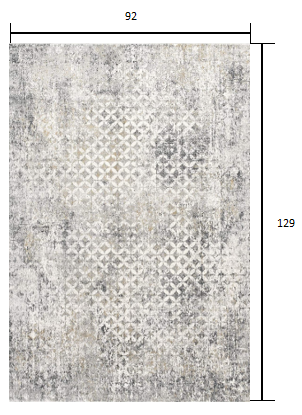 8’ x 11’ Gray and Ivory Distressed Area Rug