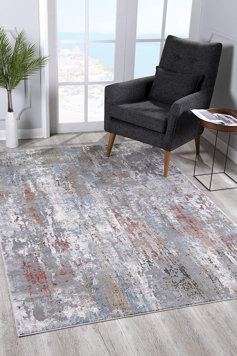 2’ x 15’ Gray Abstract Pattern Runner Rug