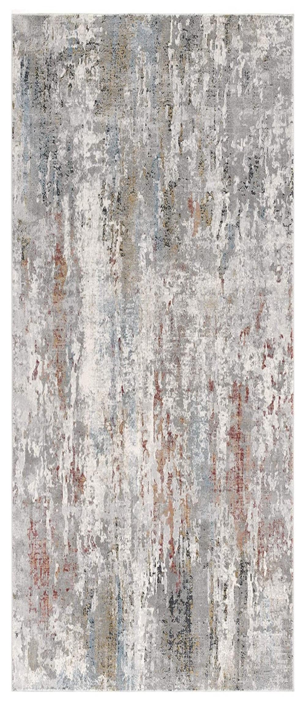 2’ x 15’ Gray Abstract Pattern Runner Rug