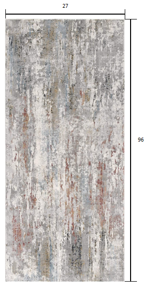 2’ x 8’ Gray Abstract Pattern Runner Rug