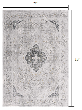 7’ x 10’ Gray Distressed Decorative Area Rug