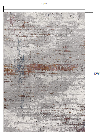 8’ x 11’ Gray and Brown Abstract Scraped Area Rug