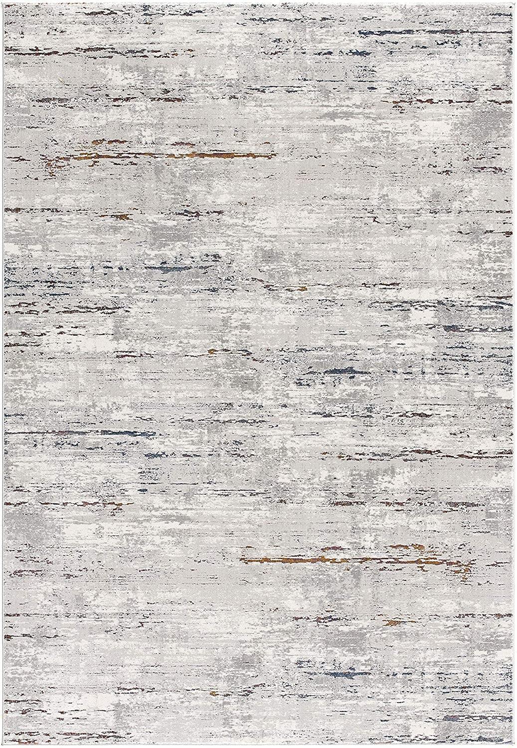 8’ x 11’ Gray Modern Distressed Area Rug