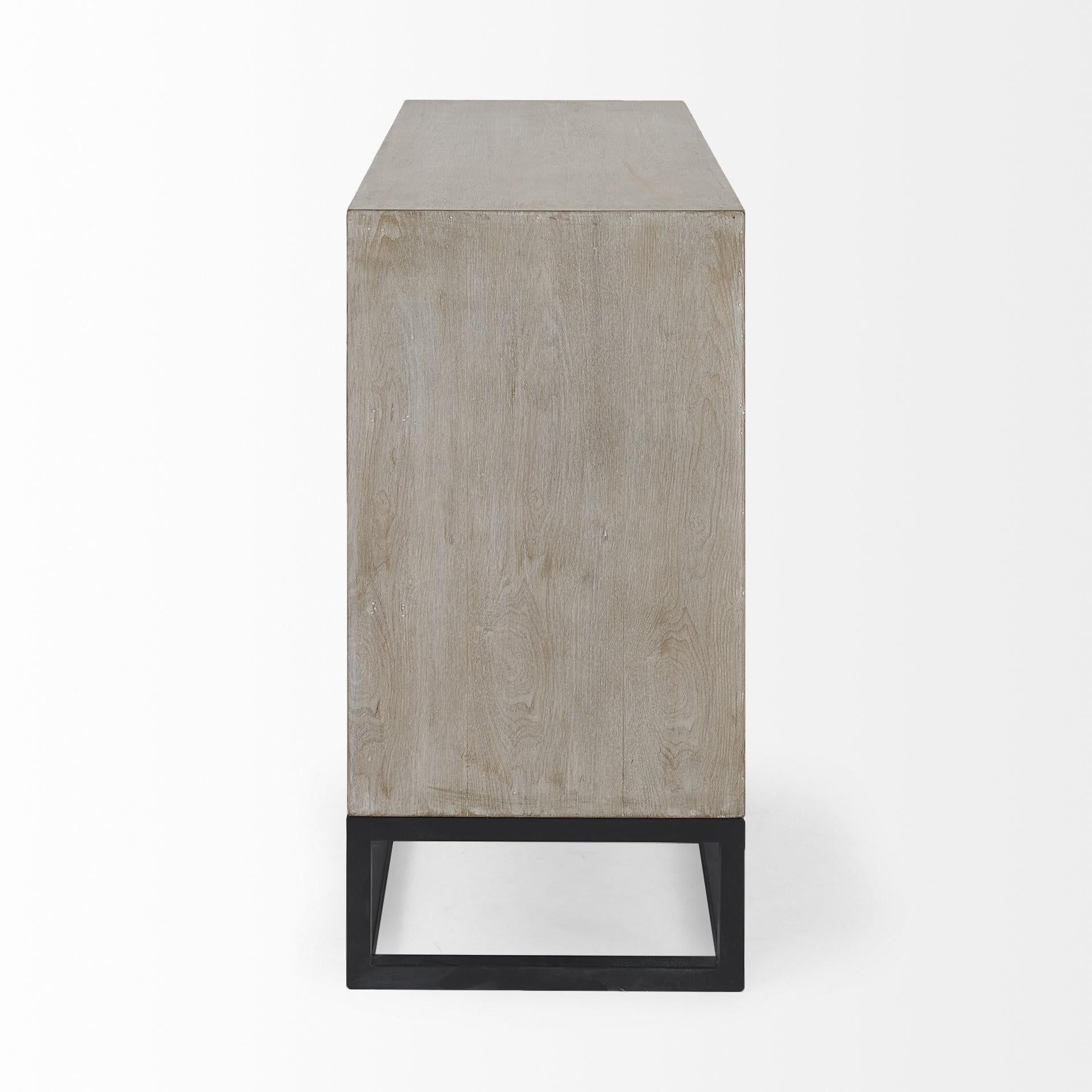 Contemporary Light Wash Diamond Accent Cabinet