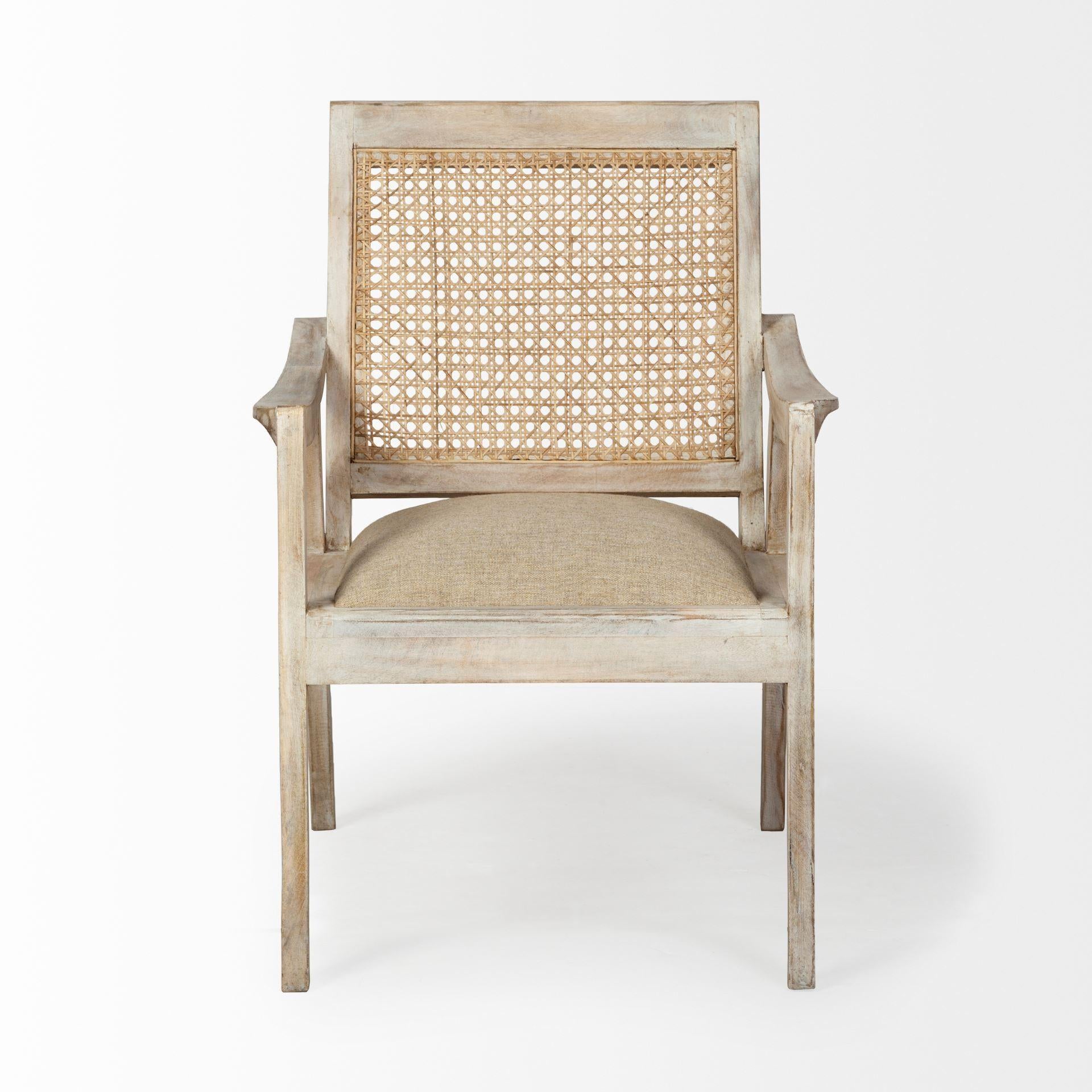 Wooden Chair with Cane Mesh Backrest