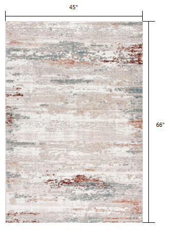 4’ x 6’ Gray and Ivory Abstract Stria Area Rug