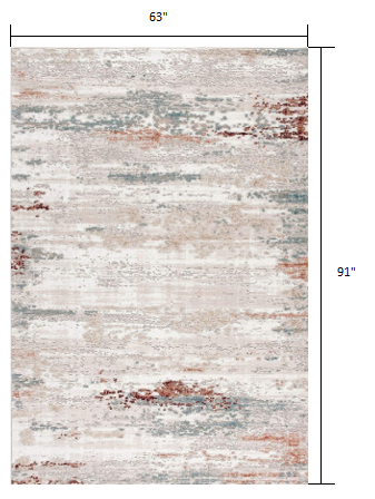 5’ x 8’ Gray and Ivory Abstract Stria Area Rug