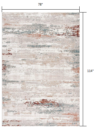 7’ x 10’ Gray and Ivory Abstract Stria Area Rug