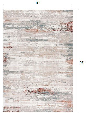 4’ x 6’ Gray and Ivory Distressed Diamonds Area Rug