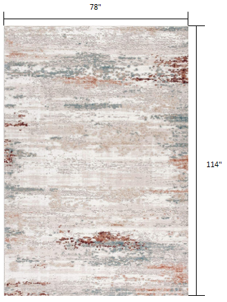 7’ x 10’ Gray and Ivory Distressed Diamonds Area Rug