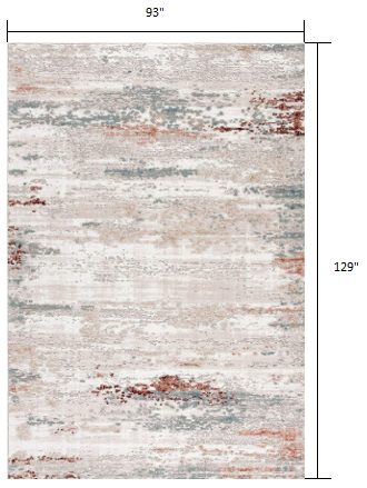 8’ x 11’ Gray and Ivory Distressed Diamonds Area Rug