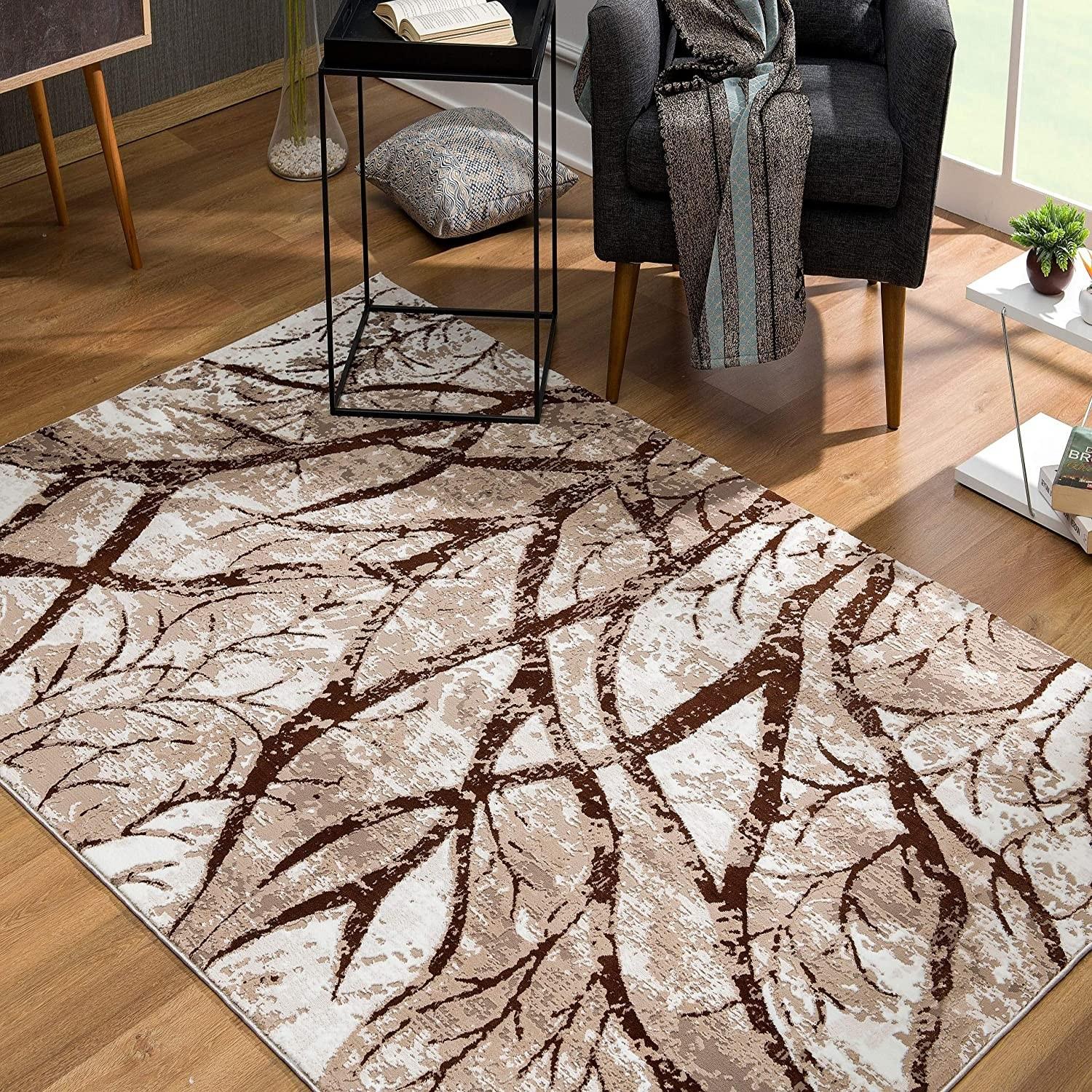 5’ x 8’ Brown Intricate Branches Area Rug Default Title
