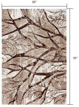 5’ x 8’ Brown Intricate Branches Area Rug