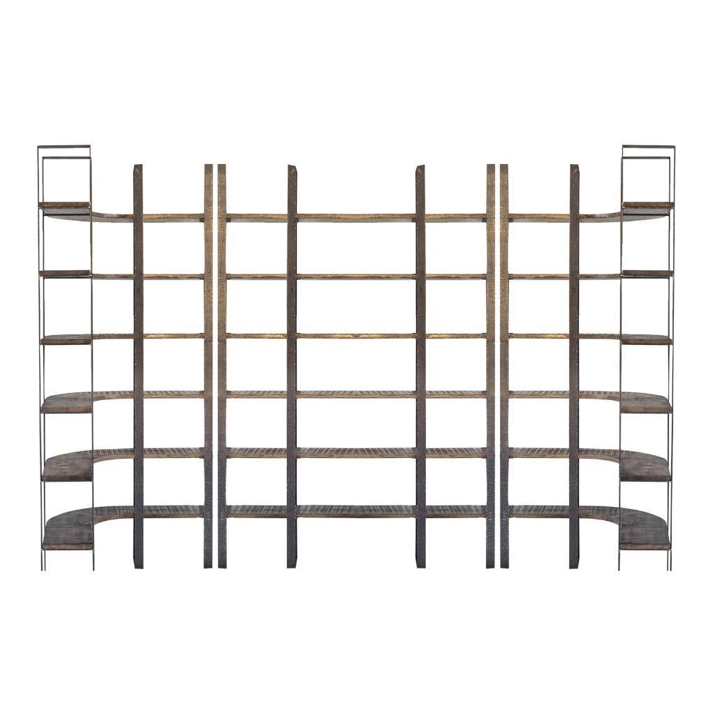 Brown Wood and Iron Six Shelf Standing Unit