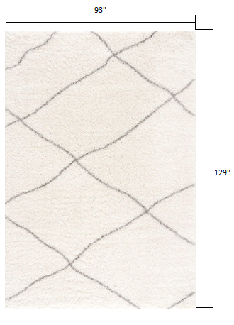 8’ x 11’ Ivory Modern Uneven Lattice Area Rug