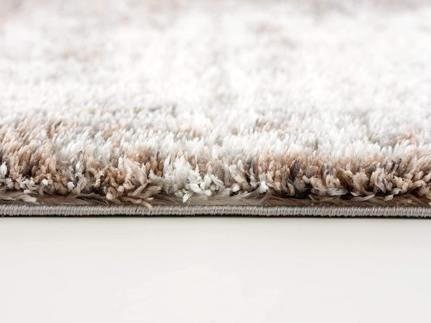 4’ x 6’ Ivory and Navy Retro Modern Area Rug