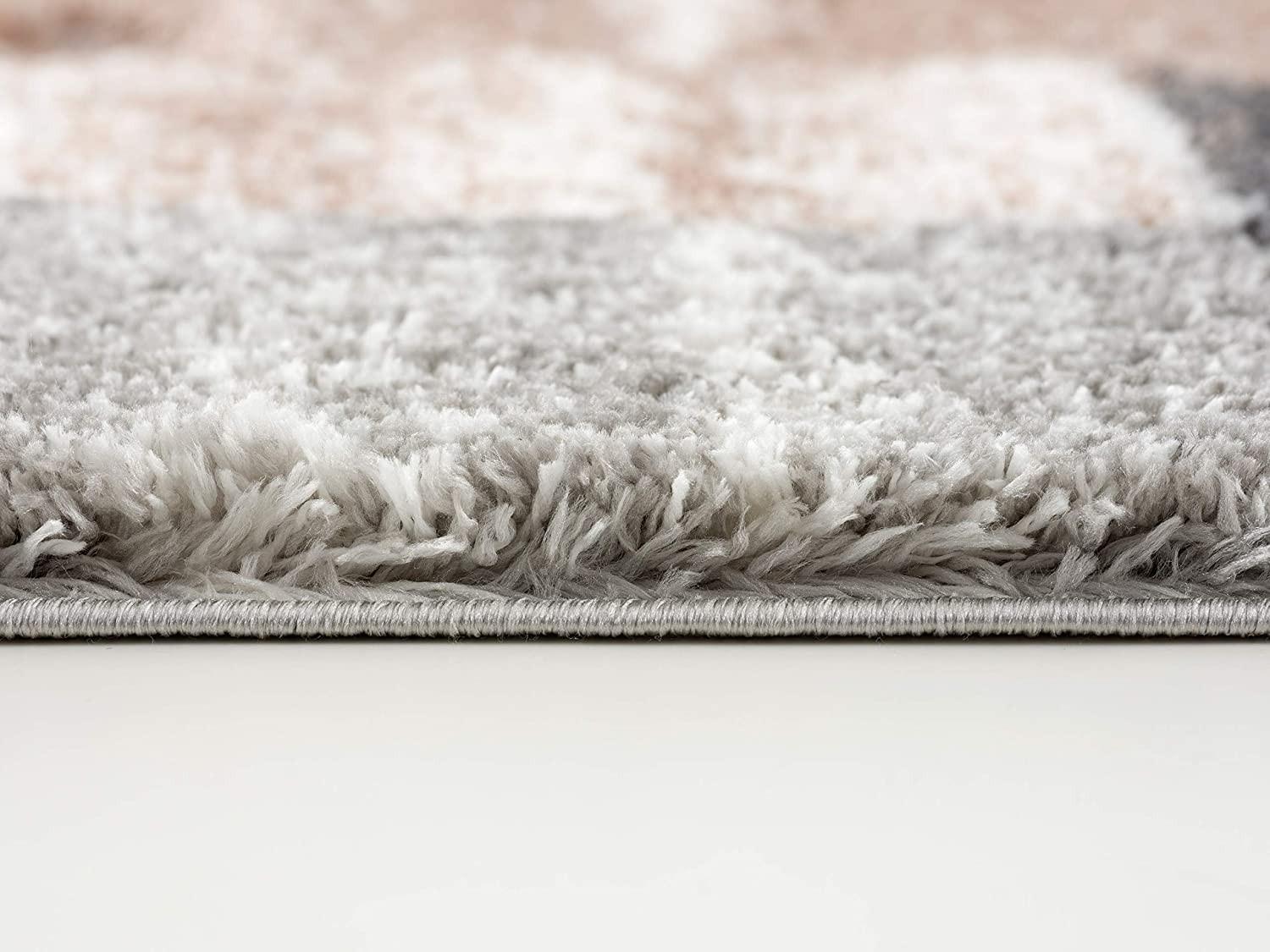 8’ x 11’ Beige Modern Blocks Area Rug