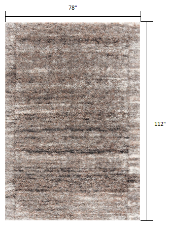 7’ x 9’ Ivory and Brown Retro Mod Area Rug