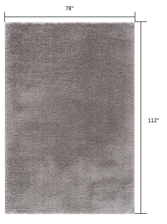 7’ x 9’ Gray Modern Solid Shag Area Rug
