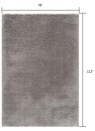 7’ x 9’ Ivory Modern Solid Shag Area Rug