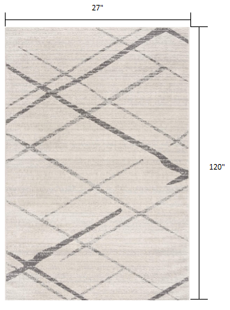 2’ x 10’ Gray Modern Abstract Pattern Runner Rug