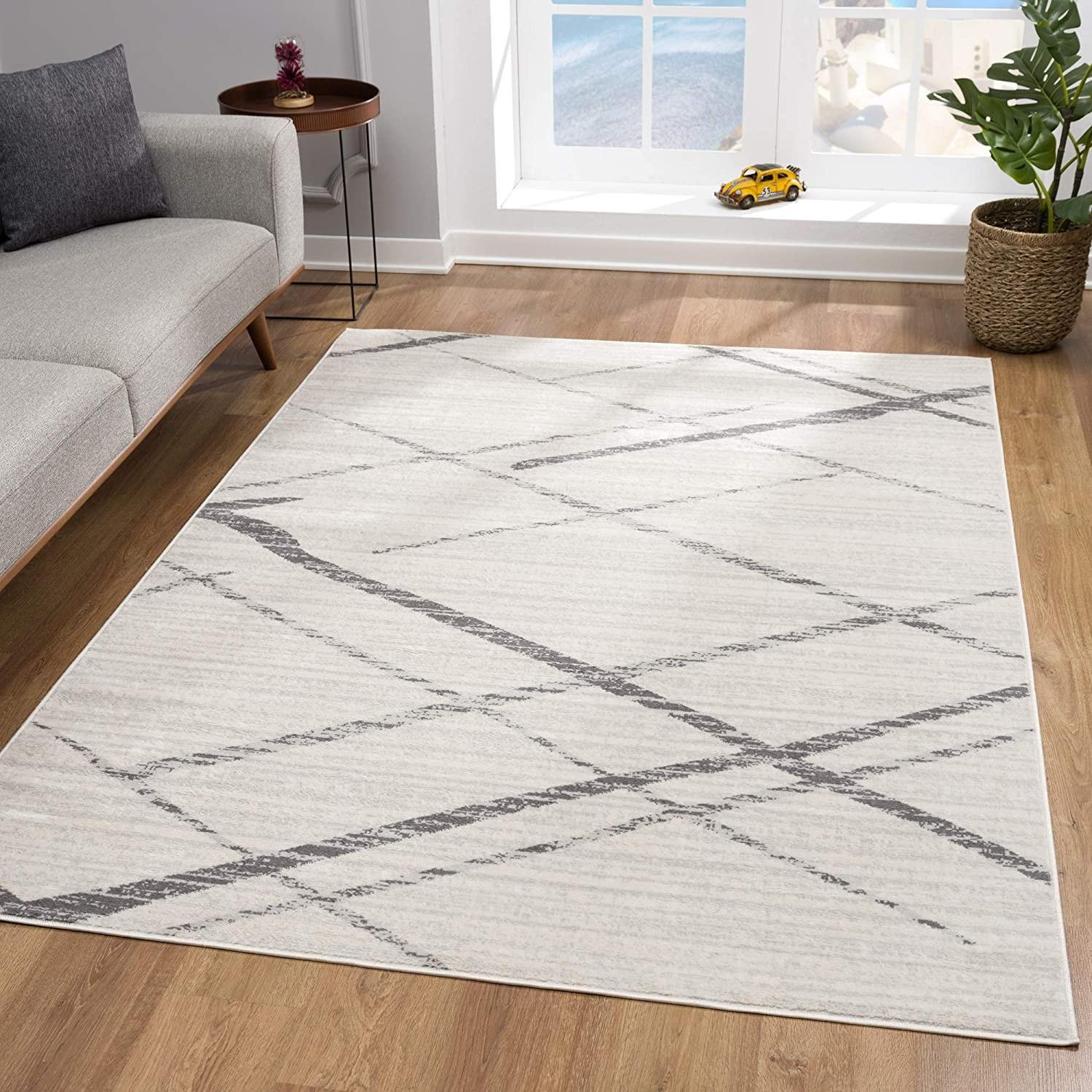 2’ x 8’ Gray Modern Abstract Pattern Runner Rug