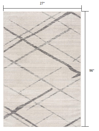 2’ x 8’ Gray Modern Abstract Pattern Runner Rug