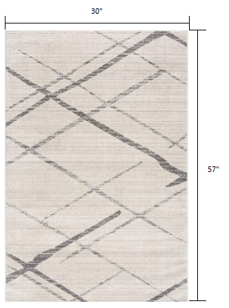 3’ x 5’ Gray Modern Abstract Pattern Area Rug