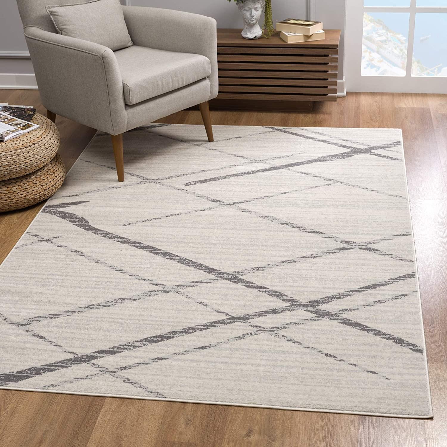 4’ x 6’ Gray Modern Abstract Pattern Area Rug Default Title