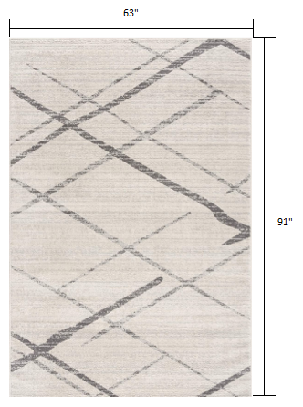 5’ x 8’ Gray Modern Abstract Pattern Area Rug